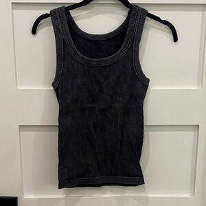 Elegant Black Ribbed Tank Top
